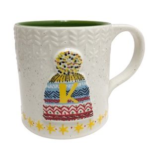 Anthropologie | Winter Beanie Mug Monogram Letter K